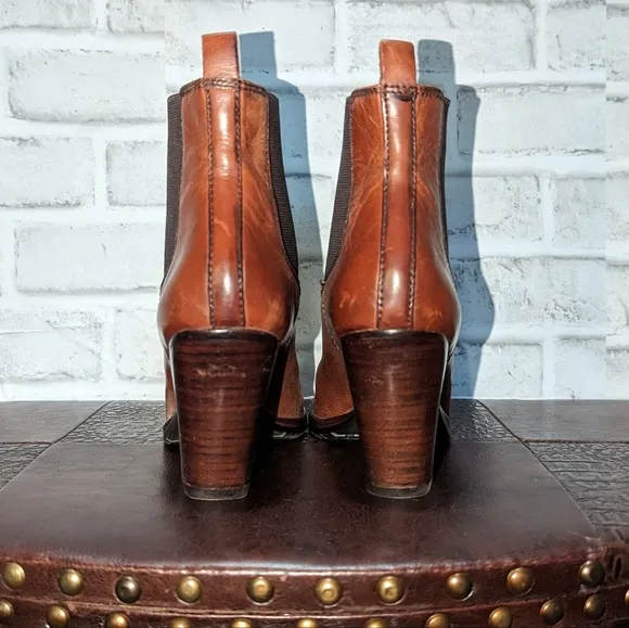 Frye Chelsea Boot Dark Brown Antiqued Polished Leather