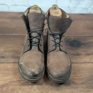 Frye Leather Boots Distressed Lace Up Ankle Casual Brown Mens Size 12 D