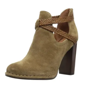 Frye ‘Margaret’ Braided Strap Shootie Ankle Boots in Tan Suede Size 5.5