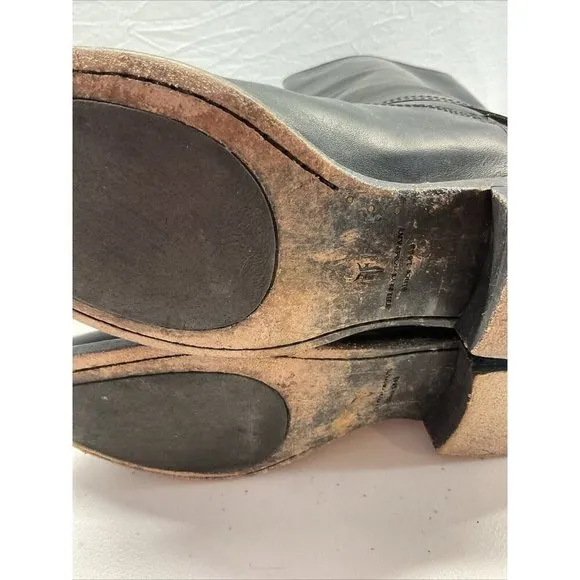 Frye Melissa Harness Black  Leather pull on Boots Womens Size 8.5B