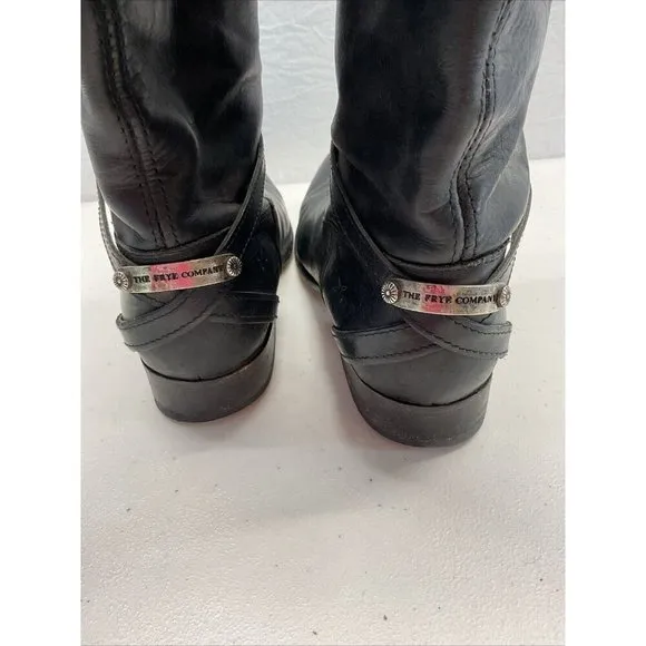 Frye Melissa Harness Black  Leather pull on Boots Womens Size 8.5B
