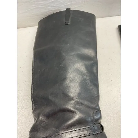Frye Melissa Harness Black  Leather pull on Boots Womens Size 8.5B