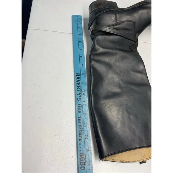Frye Melissa Harness Black  Leather pull on Boots Womens Size 8.5B