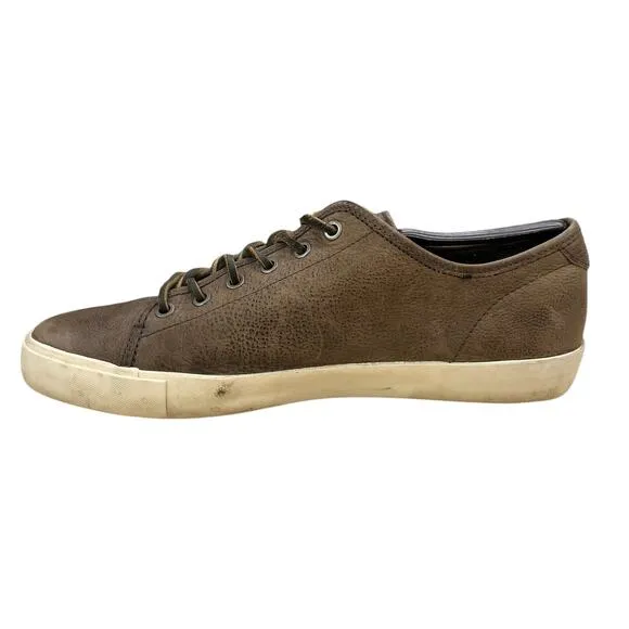 Frye Mens Size 10 Sneakers Brett Low Top Shoes Skate Style Gray Brown Leather