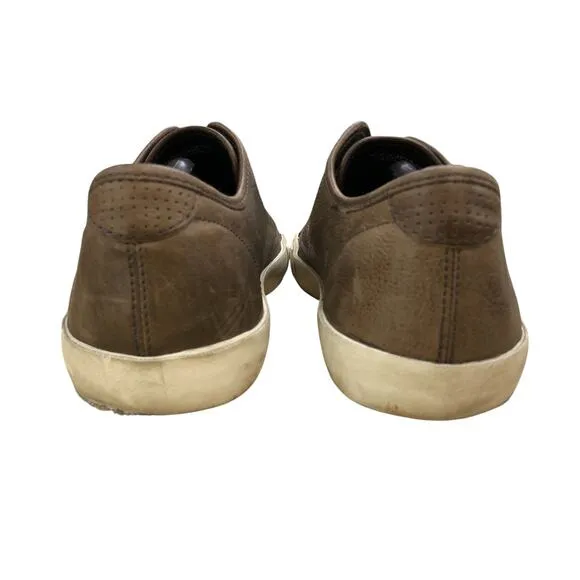 Frye Mens Size 10 Sneakers Brett Low Top Shoes Skate Style Gray Brown Leather