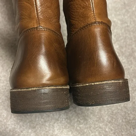FRYE Shirley OTK Over The Knee Boots, Cognac, Size 8.5, Inside Zipper, #77739