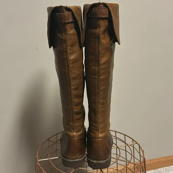 FRYE Shirley OTK Over The Knee Boots, Cognac, Size 8.5, Inside Zipper, #77739