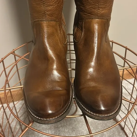 FRYE Shirley OTK Over The Knee Boots, Cognac, Size 8.5, Inside Zipper, #77739