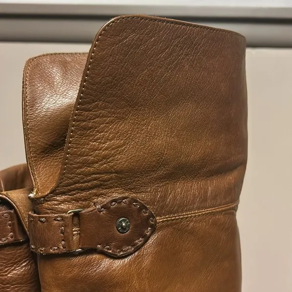 FRYE Shirley OTK Over The Knee Boots, Cognac, Size 8.5, Inside Zipper, #77739