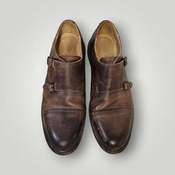 FRYE‎ Shoes Mens 9 Brown James Double Monk Leather