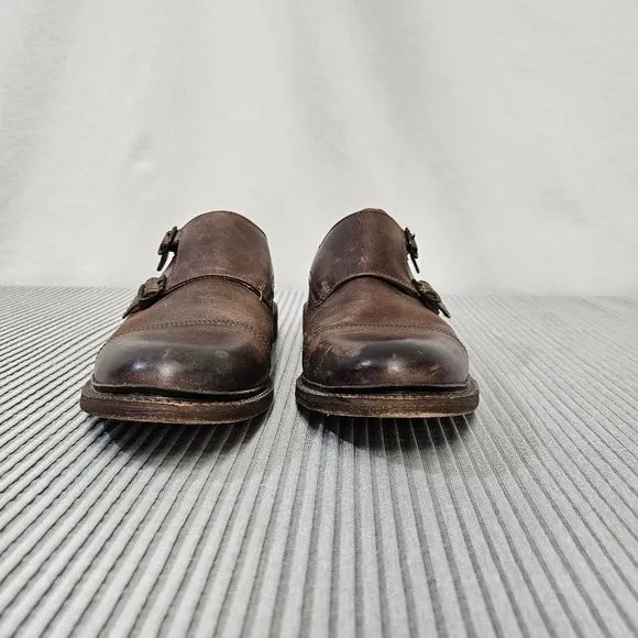 FRYE‎ Shoes Mens 9 Brown James Double Monk Leather
