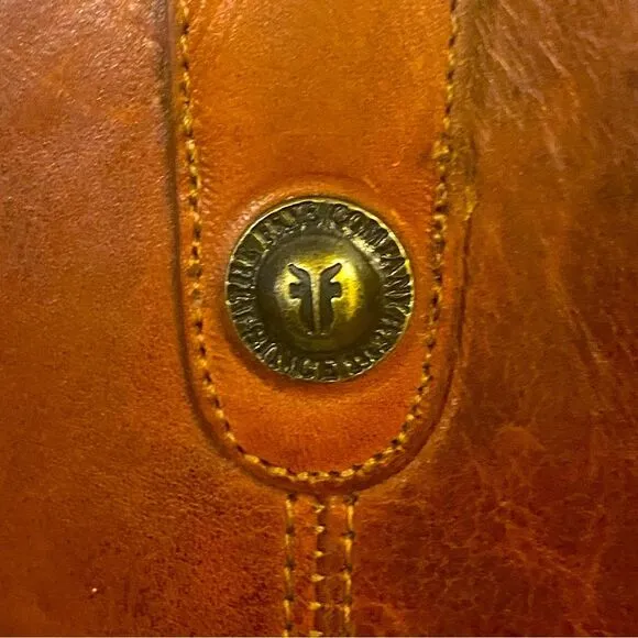 Frye Tall Melissa Button 2 Mahogany Brown Leather Riding Boots Size 7