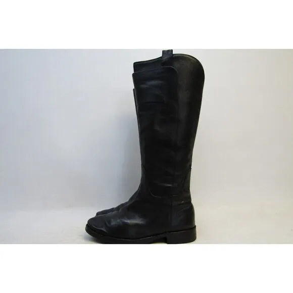 Frye Womens Size 8 C (Wide Width) Black Leather 16&quot; Shaft Height Riding Boots