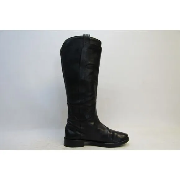 Frye Womens Size 8 C (Wide Width) Black Leather 16&quot; Shaft Height Riding Boots