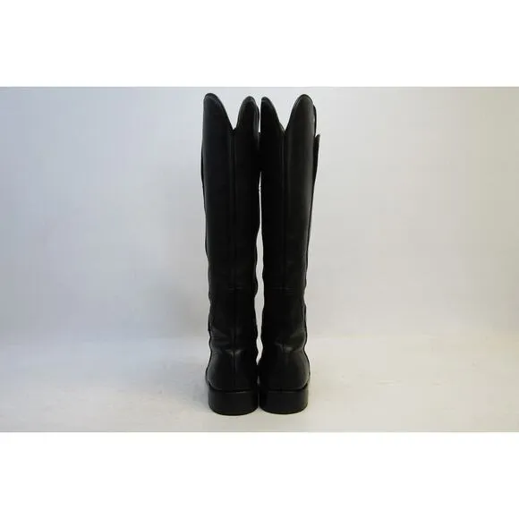 Frye Womens Size 8 C (Wide Width) Black Leather 16&quot; Shaft Height Riding Boots