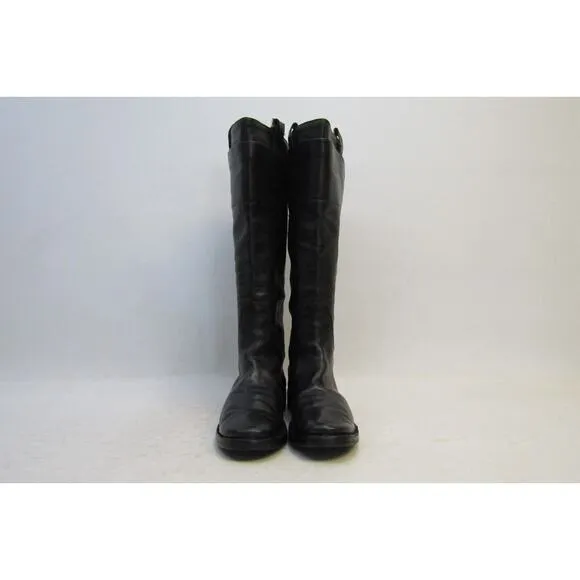 Frye Womens Size 8 C (Wide Width) Black Leather 16&quot; Shaft Height Riding Boots