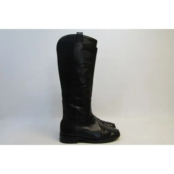 Frye Womens Size 8 C (Wide Width) Black Leather 16&quot; Shaft Height Riding Boots