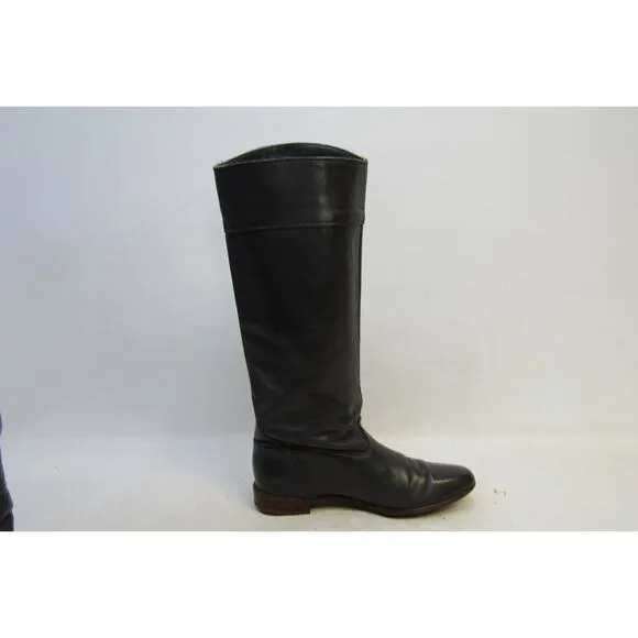 Frye Womens Size 8 M Dark Gray Leather Knee High Cowboy 15&quot; Riding Fashion Boots