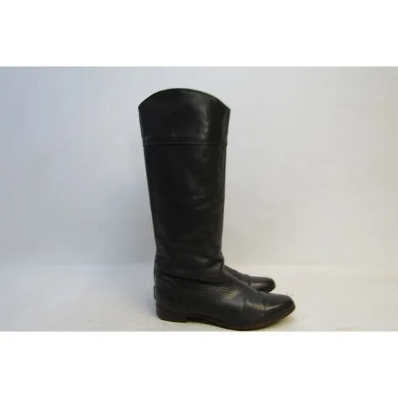 Frye Womens Size 8 M Dark Gray Leather Knee High Cowboy 15&quot; Riding Fashion Boots