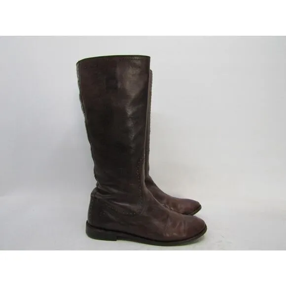Frye Womens Size 9 B Brown Leather Knee High Cowboy Riding Fashion Boots