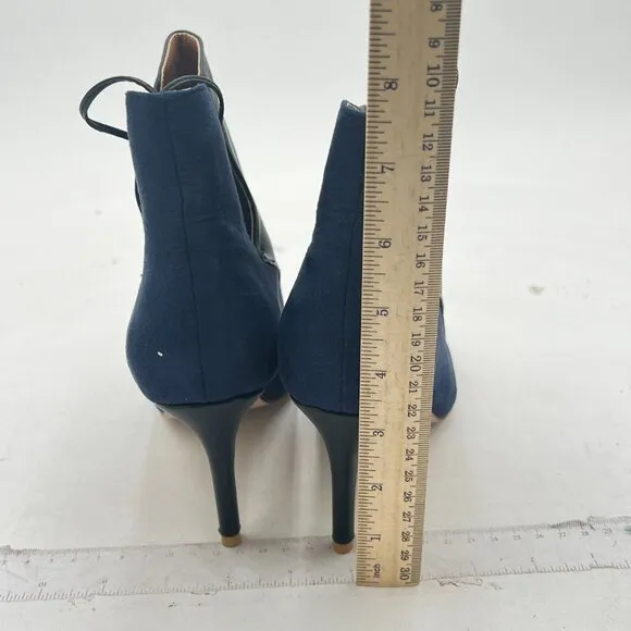 FSJ Women Sexy Leopard Ankle Boots Pointed Toe Stiletto Mid Heels Lace Up Bootie