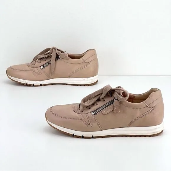 Gabor Manel Leather Sneakers Comfort Zip Tie Ten