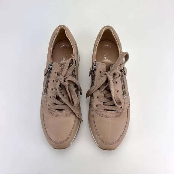 Gabor Manel Leather Sneakers Comfort Zip Tie Ten