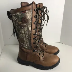 Game Winner Realtree Camo Leather Waterproof Zip Snake Hunting Boots Mens Sz 12