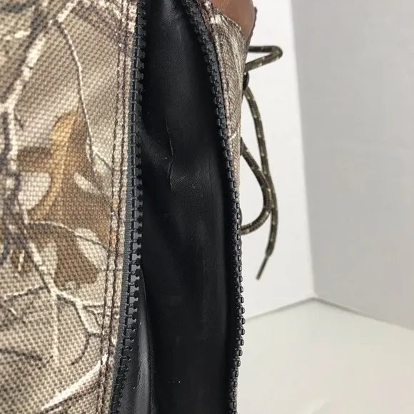 Game Winner Realtree Camo Leather Waterproof Zip Snake Hunting Boots Mens Sz 12