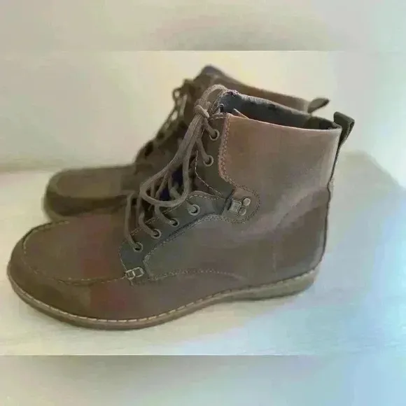 GBX Men's Brown Leather Lace-Up Boots - Size 12