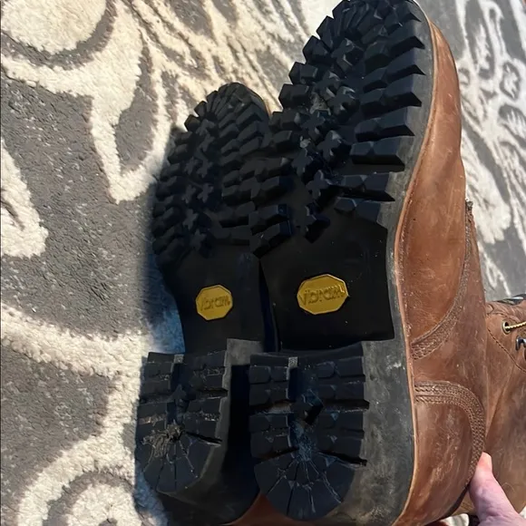 Georgia Boot Brown Leather Work Boots with Lace-Up Design steel toe