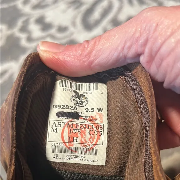 Georgia Boot Brown Leather Work Boots with Lace-Up Design steel toe