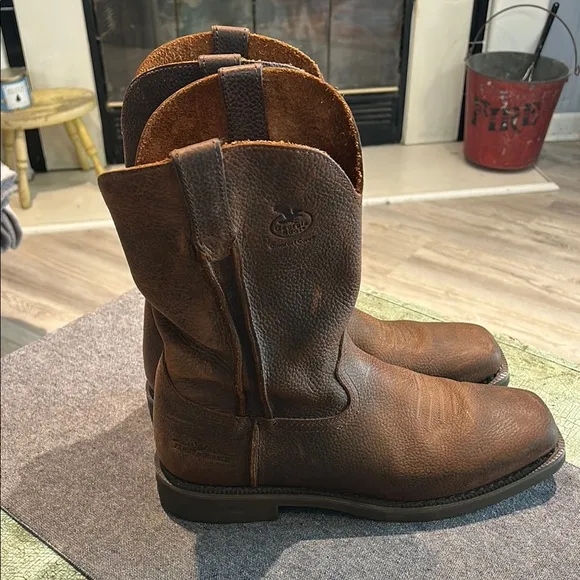 Georgia Boot Carbo-Tec Wellington Work Boot Brown Leather Size 12