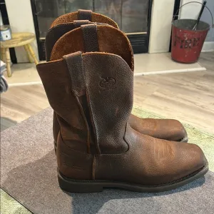 Georgia Boot Carbo-Tec Wellington Work Boot Brown Leather Size 12