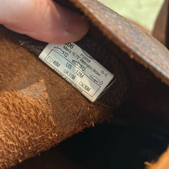 Georgia Boot Carbo-Tec Wellington Work Boot Brown Leather Size 12