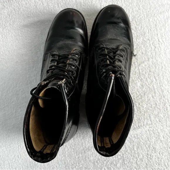 Georgia Boots Mens 7 Womens 8 Black Leather Lace Up Soft Toe Logger Work Sawyer