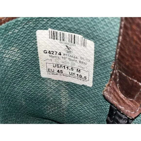 Georgia Giant Wellington Pull-On Work Boots G4274 Brown Men's Size 11.5 M