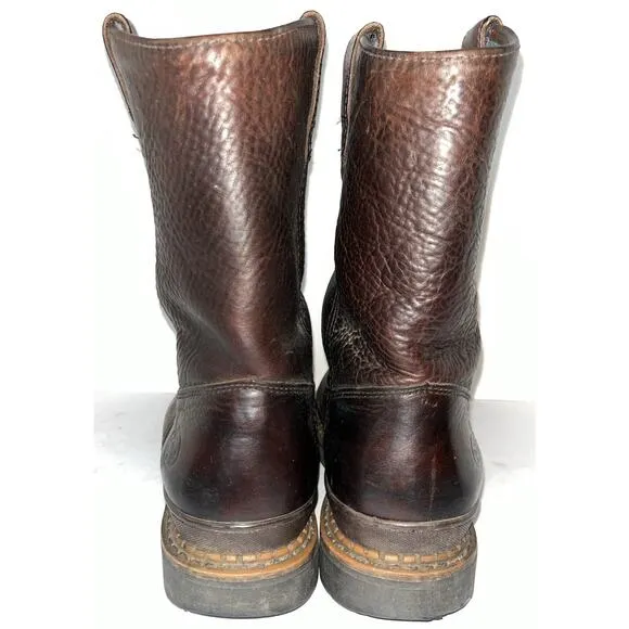 Georgia Giant Wellington Pull-On Work Boots G4274 Brown Men's Size 11.5 M