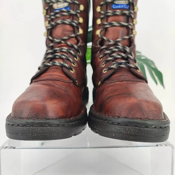Georgia Men's Eagle Light Russet  Brown Leather Work Boots Size 12M US