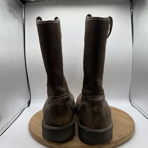 Georgia Men’s Size 9 W Wide Waterproof Steel Toe 11&quot; Work Boots-Wellington Brown