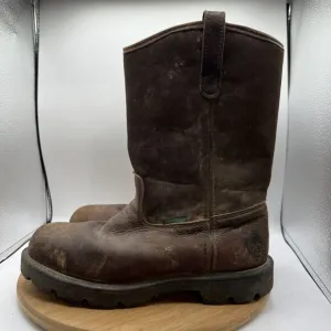 Georgia Men’s Size 9 W Wide Waterproof Steel Toe 11&quot; Work Boots-Wellington Brown