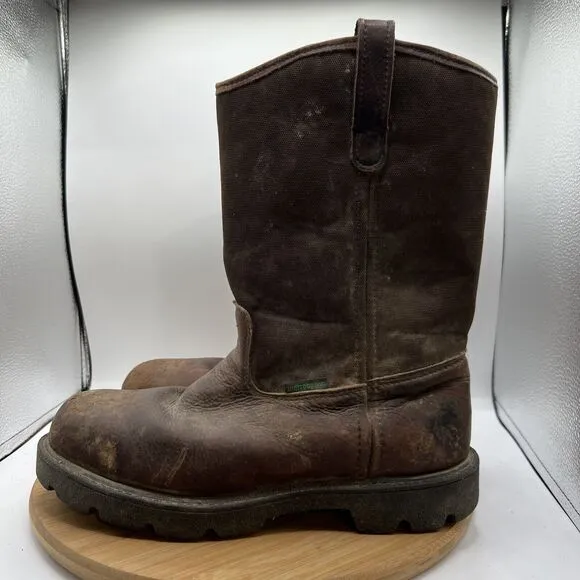 Georgia Men’s Size 9 W Wide Waterproof Steel Toe 11&quot; Work Boots-Wellington Brown