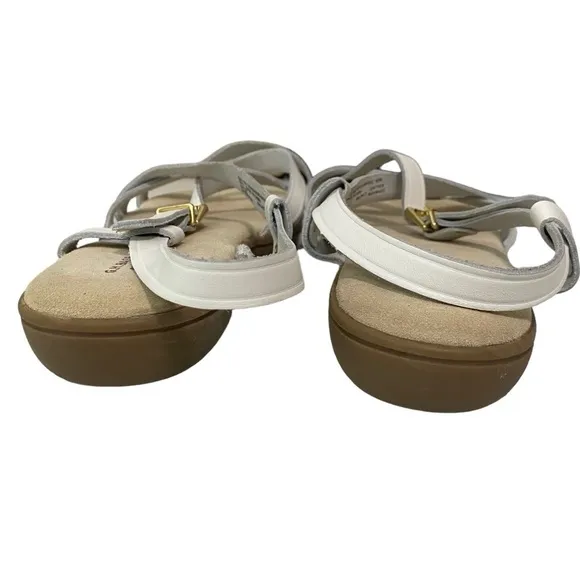 G.H. BASS - SUNJUNS - SIZE 10 - THE MARGIE - FAUX LEATHER CRISSCROSS SANDALS S5