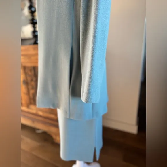 Gianfranco Ferre Studio Vintage 4 Piece Blue Skirt Business Suit 6 Small belt