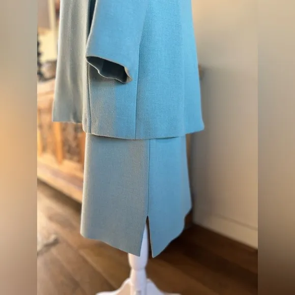 Gianfranco Ferre Studio Vintage 4 Piece Blue Skirt Business Suit 6 Small belt