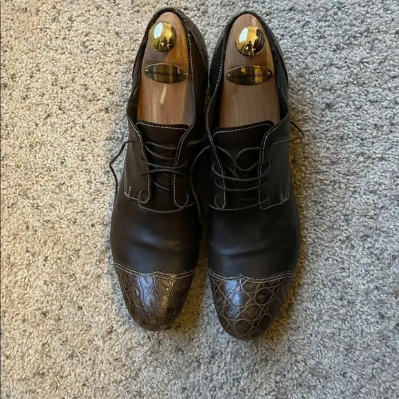 Gianni Barbato Stylish lace up  Brown Shoes for Men (Size 43.5)