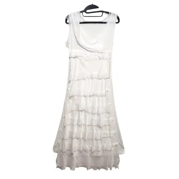 GIGI MODA Siena Dress Deconstructed Silk Tiered Long Maxi