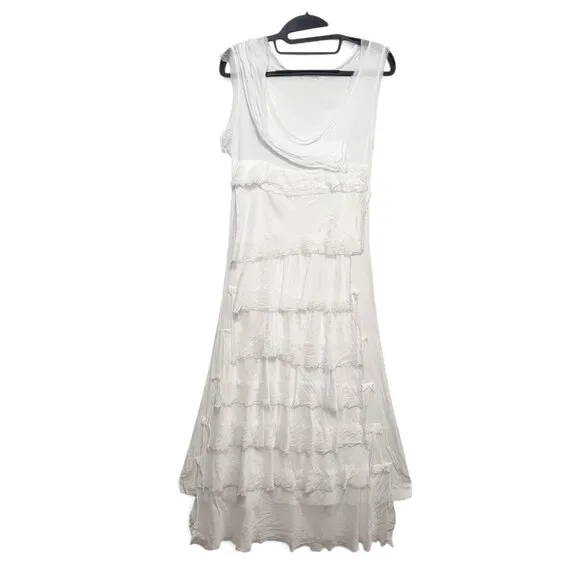 GIGI MODA Siena Dress Deconstructed Silk Tiered Long Maxi