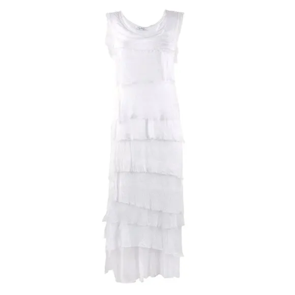 GIGI MODA Siena Dress Deconstructed Silk Tiered Long Maxi