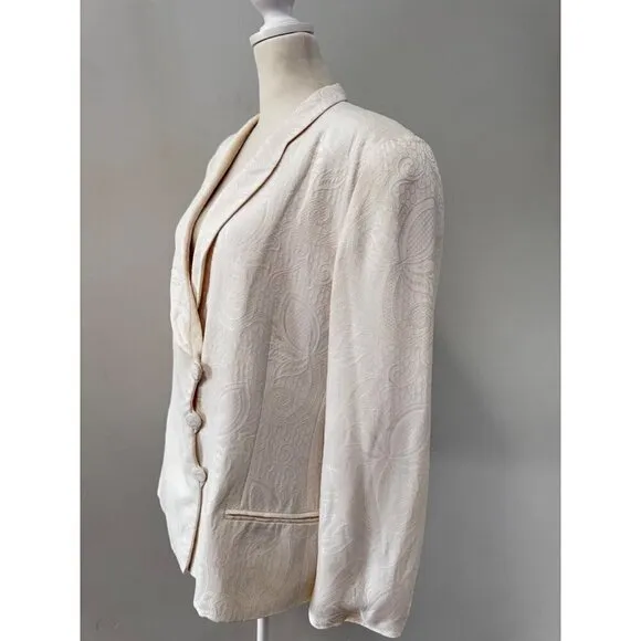 Giorgio Armani ivory brocade cocktail blazer Size 12
